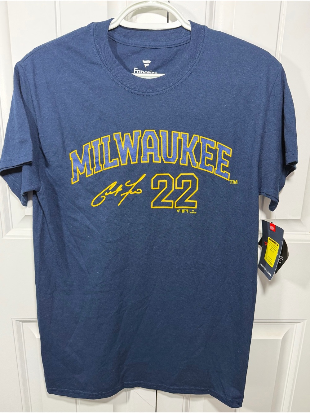 NWT Fanatics Christian Yelich #22 Milwaukee Brewers T Shirt Men’s Small MLB